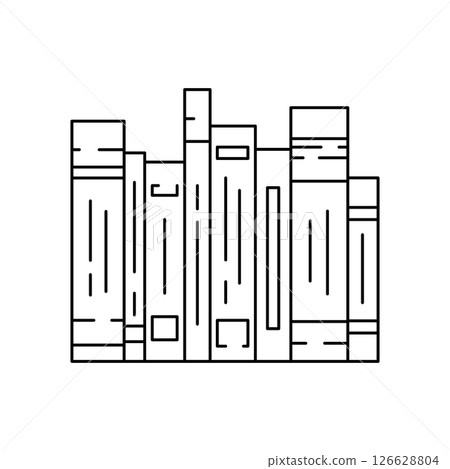 Illustrations of books stack. Image for education and school. 126628804