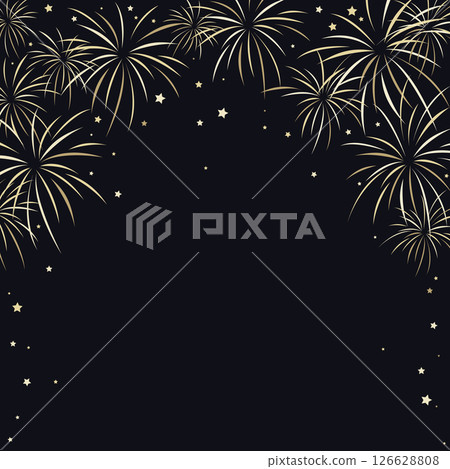 Fireworks explosion isolated frame. Vector illustration design element. 126628808
