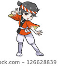 SD illustration of a Japanese woman wearing a happi coat and having fun at a festival 126628839