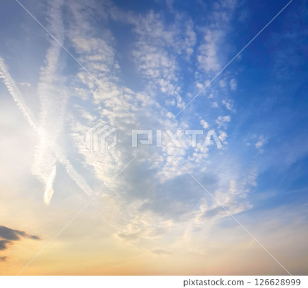 Sunny sky with cloud, nature weather background. Environment, atmosphere and heaven concept Sunny sky with cloud, nature weather background. Environment, atmosphere and heaven concept 126628999