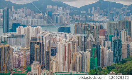 View of Highrise Buildings Adjoining Waterfront Cityscape View of Highrise Buildings Adjoining Waterfront Cityscape 126629273