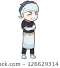 SD illustration of a stubborn, craftsman-like man who is dedicated to his craft 126629314