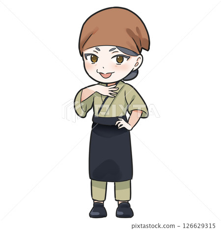 一位值得信賴的母親,一位專注於自己職業的工匠的 SD 插圖 一位值得信賴的母親,一位專注於自己職業的工匠的 SD 插圖 126629315