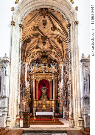 Coimbra , Portugal - Mar 15, 2025: Interior of Santa Cruz Monastery at Coimbra, Portugal 126629444