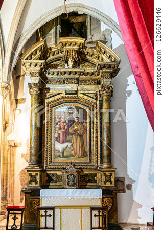 Coimbra , Portugal - Mar 15, 2025: Interior of Santa Cruz Monastery at Coimbra, Portugal 126629446