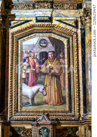 Coimbra , Portugal - Mar 15, 2025: Interior of Santa Cruz Monastery at Coimbra, Portugal 126629447