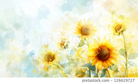 藍天與向日葵插畫生成 AI 藍天與向日葵插畫生成 AI 126629727