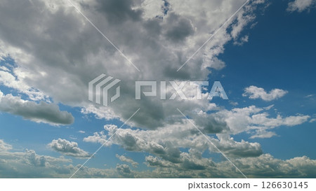 A beautiful cloudy sky showcasing a lovely blue background that captivates the eye and inspires Time lapse. A beautiful cloudy sky showcasing a lovely blue background that captivates the eye and inspires Time lapse. 126630145