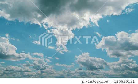 A Dynamic Cloudy Sky Featuring Various Fluctuations in Light and Colorful Displays Time lapse. A Dynamic Cloudy Sky Featuring Various Fluctuations in Light and Colorful Displays Time lapse. 126630151