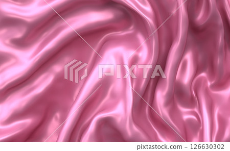 Pink drapery fabric 3d abstract background Pink drapery fabric 3d abstract background 126630302