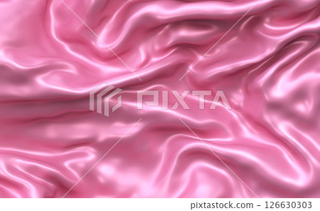 Pink background, 3d background with imitation fabric. Smooth elegant pink silk 126630303