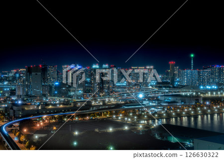 Night view of Tokyo Bay Area where Yurikamome runs Night view of Tokyo Bay Area where Yurikamome runs 126630322