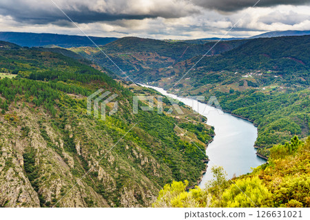 River Sil Canyon, Galicia Spain. Mountain view. 126631021