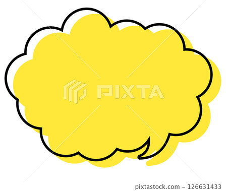 A simple speech bubble with misaligned lines and a rounded cloud shape A simple speech bubble with misaligned lines and a rounded cloud shape 126631433