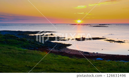 Seascape at midnight sun on Andoya, Norway Seascape at midnight sun on Andoya, Norway 126631496