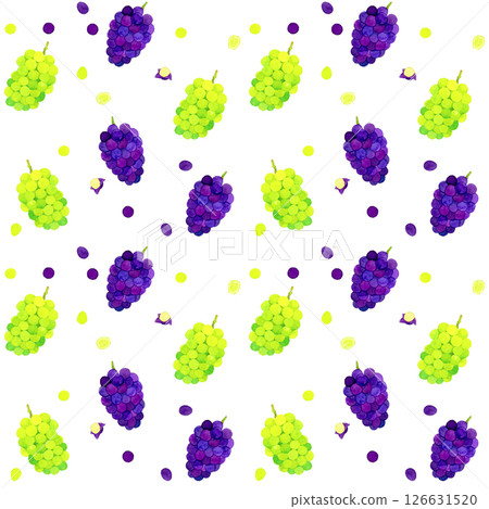 葡萄無縫圖案手繪水彩插圖的水果圖案 126631520