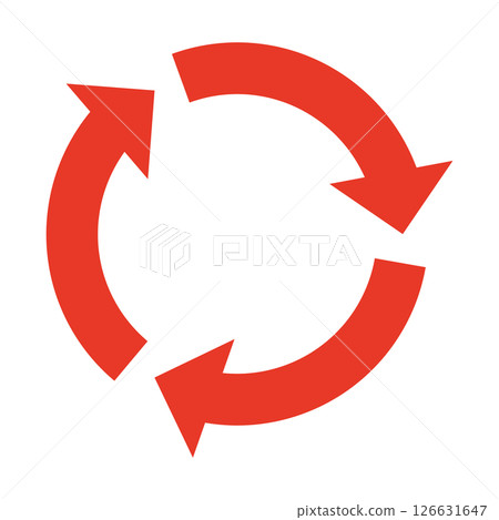 Three red rotating arrows 126631647