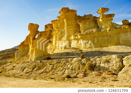 Rock formations Bolnuevo, Spain 126631709