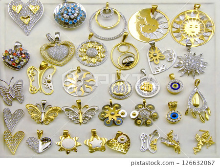 Gold medallions 126632067