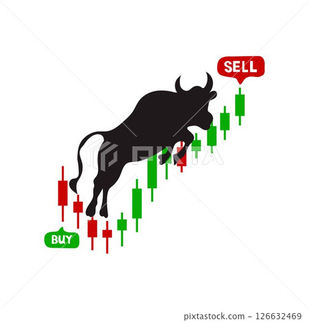 bullish share market candle bar graph  126632469