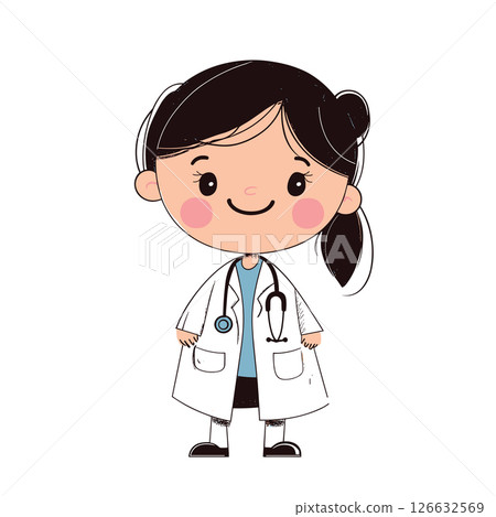 happy doctor cute childish isolated vector illustration happy doctor cute childish isolated vector illustration 126632569