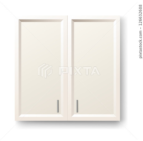 Kitchen cabinets mockup. Vector furniture for design interior. Isolated home workspace equipment. Interior office or living room object 126632688