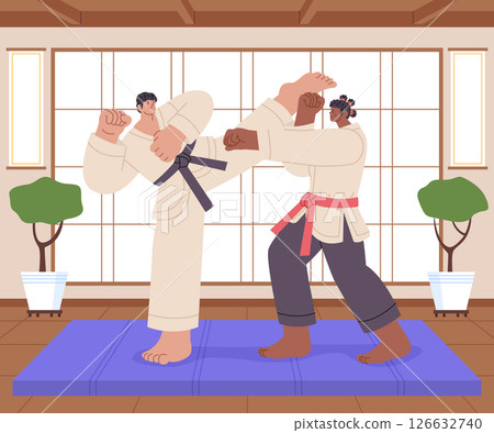 Flat Martial Arts Training Composition 126632740