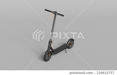 Black Electric Motor Scooter. 3D Rendering. 126632757