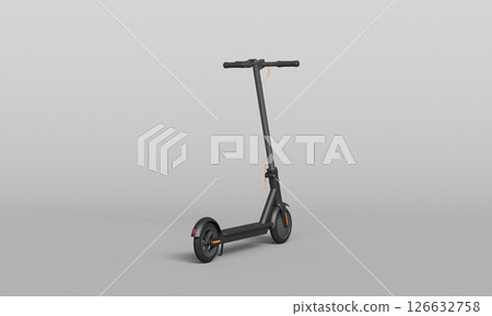 Black Electric Motor Scooter. 3D Rendering. 126632758