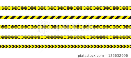 set of striped warning tape isolated vector illustration set of striped warning tape isolated vector illustration 126632996