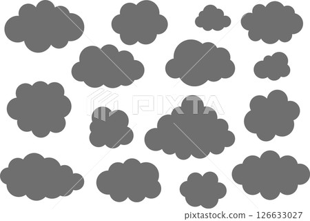 簡易雲/雲簡易圖黑色 126633027