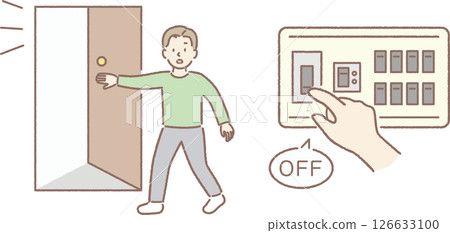 一名男子在災難發生時關閉斷路器以確保安全出口 126633100