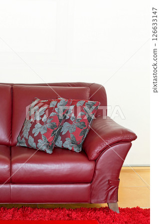 Red loveseat 126633147