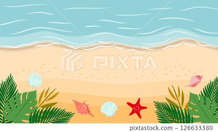Seaside background. Tropical resort wallpaper. Coastal decor. Summer sea. Seaside background. Tropical resort wallpaper. Coastal decor. Summer sea. 126633380