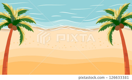 Seaside background. Tropical resort wallpaper. Coastal decor. Summer sea. Seaside background. Tropical resort wallpaper. Coastal decor. Summer sea. 126633381