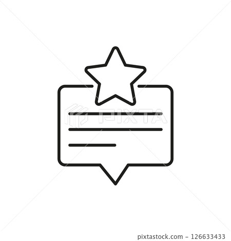 Star Review Comment Icon. Customer Feedback And Rating Outline Symbol. Quality Assurance And User Experience Evaluation. Editable Stroke. Isolated Vector Illustration Star Review Comment Icon. Customer Feedback And Rating Outline Symbol. Quality Assurance And User Experience Evaluation. Editable Stroke. Isolated Vector Illustration 126633433