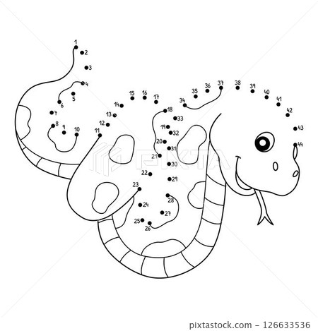 Dot to Dot Snake Australian Animal Isolated Dot to Dot Snake Australian Animal Isolated 126633536