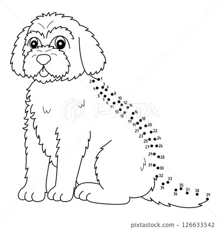 Dot to Dot Golden Doodle Animal Isolated Coloring Dot to Dot Golden Doodle Animal Isolated Coloring 126633542