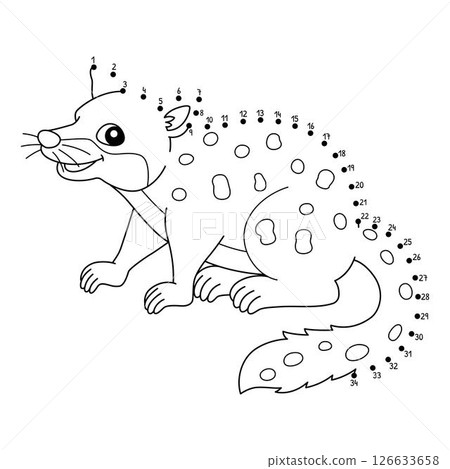 Dot to Dot Tiger Quoll. Australian Animal Isolated 126633658