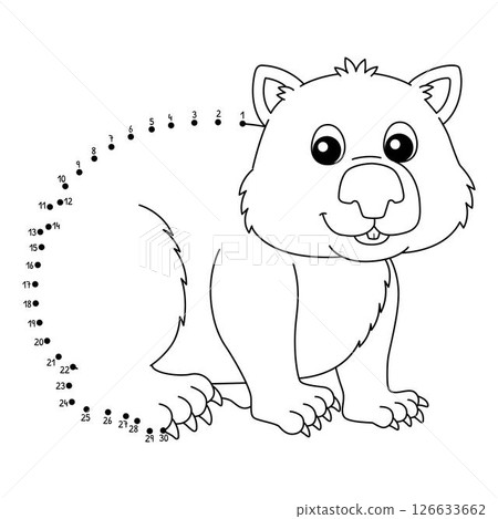 Dot to Dot Wombat Australian Animal Isolated Dot to Dot Wombat Australian Animal Isolated 126633662