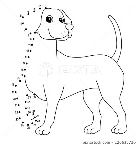 Dot to Dot Vizsla Dog Animal Isolated Coloring Dot to Dot Vizsla Dog Animal Isolated Coloring 126633720