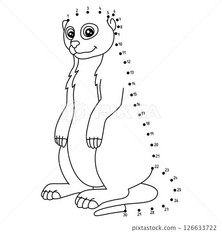 Dot to Dot Meerkat Animal Isolated Coloring Page Dot to Dot Meerkat Animal Isolated Coloring Page 126633722