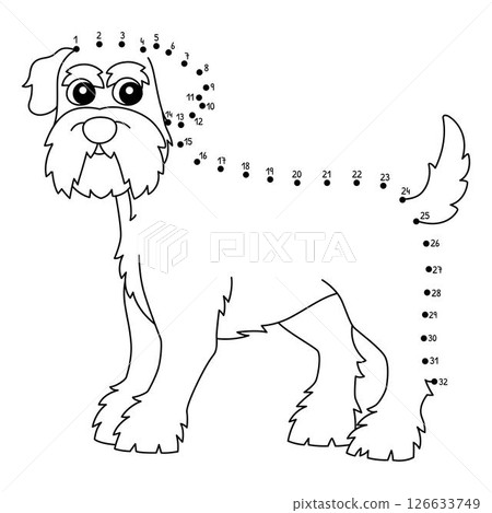 Dot to Dot Schnauzer Dog Animal Isolated Coloring Dot to Dot Schnauzer Dog Animal Isolated Coloring 126633749