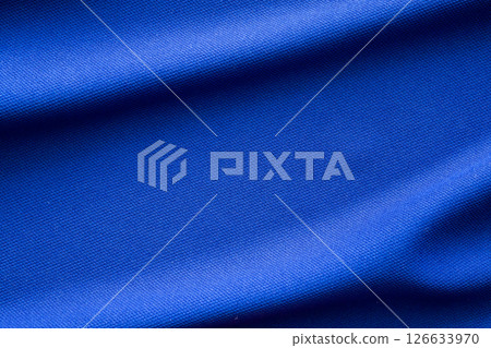 Blue sports clothing fabric football shirt jersey texture Blue sports clothing fabric football shirt jersey texture 126633970
