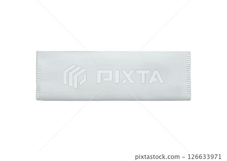 White blank clothing tag label isolated on white background 126633971
