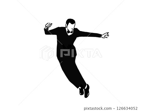 Man dancing on tiptoes Man dancing on tiptoes 126634052