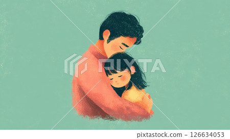 father and daughter - hug, care, emotional connection 126634053