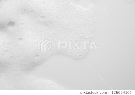 Abstract white soap foam bubbles texture on white background 126634165