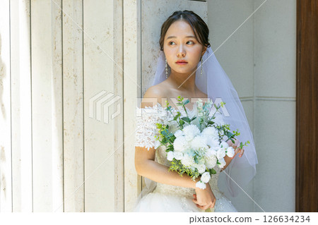 Wedding dress young lady 126634234