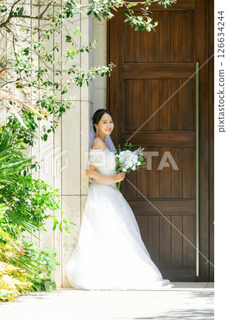 Wedding dress young lady 126634244